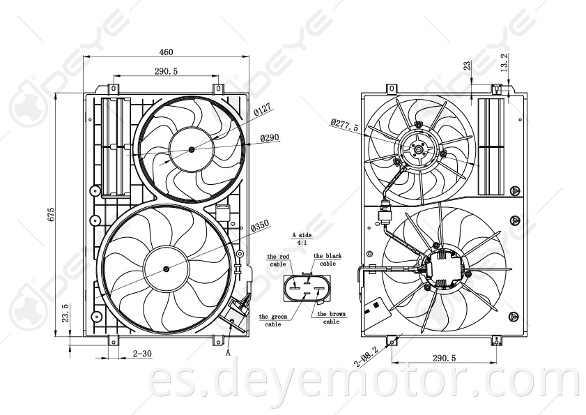 1K0121205J 1K0959455N 1K0959455DH ventiladores de radiador de refrigeración para A3 Seat Altea VW Caddy EOS Golf